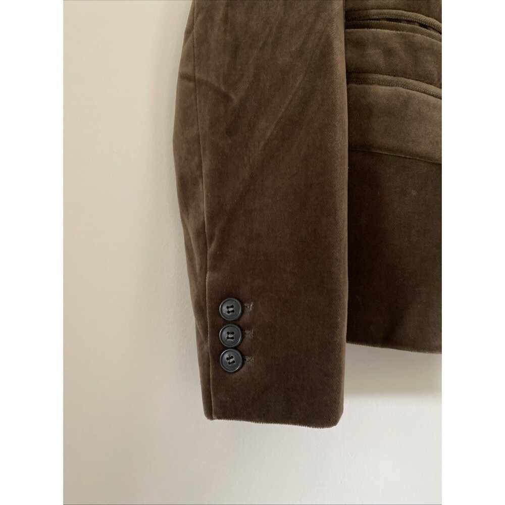 J CREW School Boy Blazer Jacket Brown Velvet Soft Women Sz 4 Cotton (4 - Picture 4 of 6